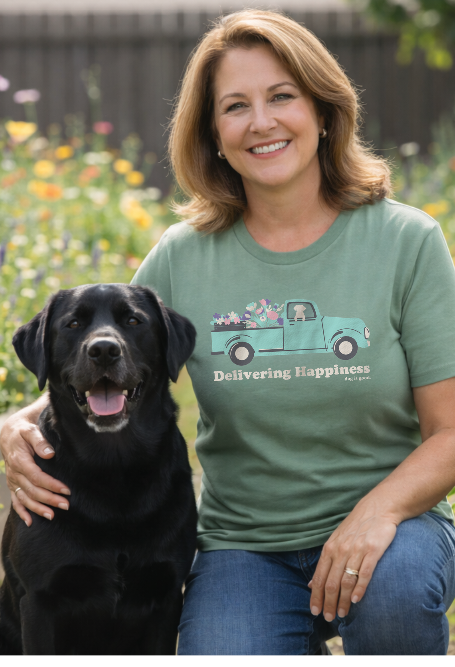 T-shirt: Delivering Happiness (Unisex, Sage)