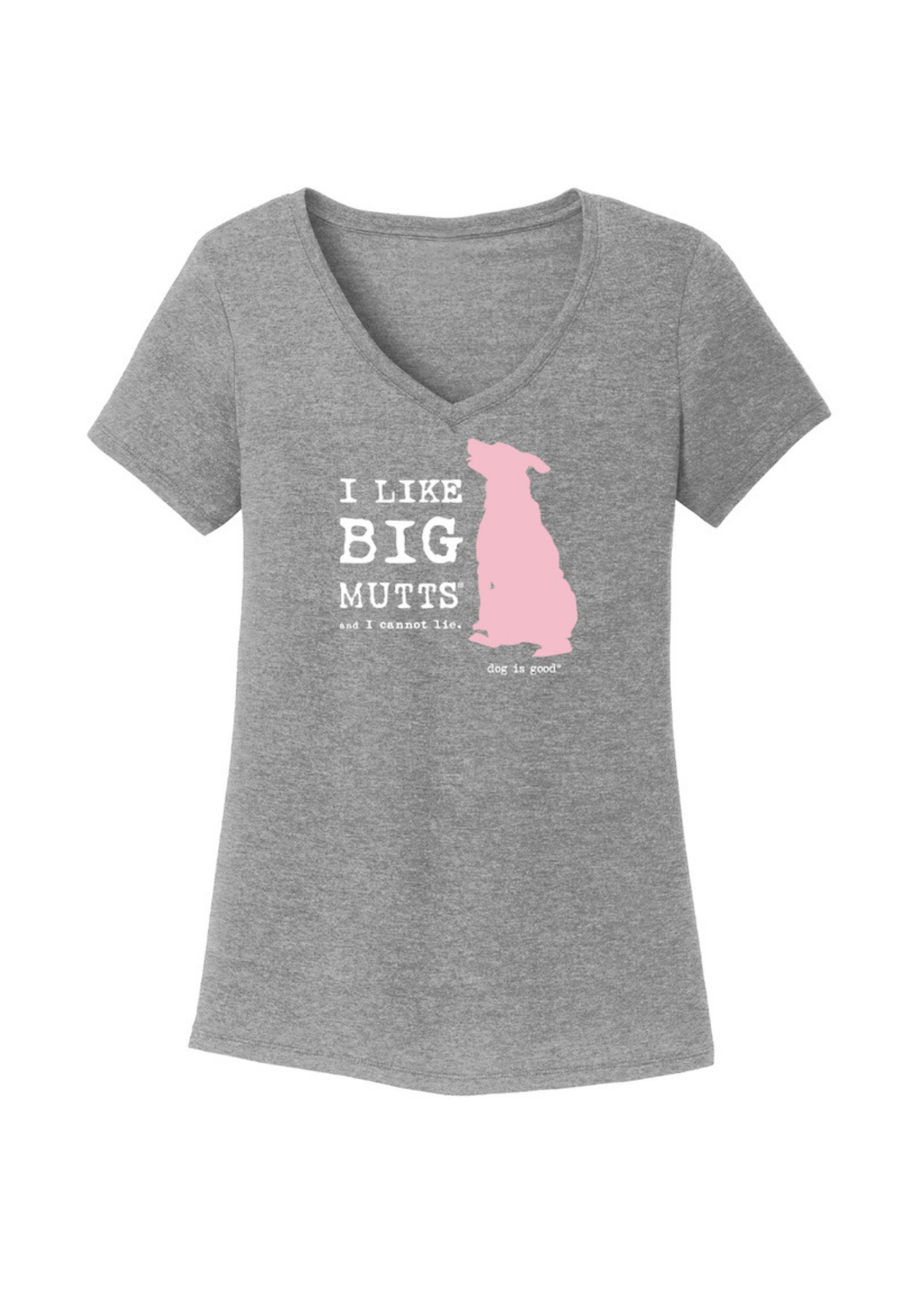 T-shirt: I Like Big Mutts (Women's, Grey)