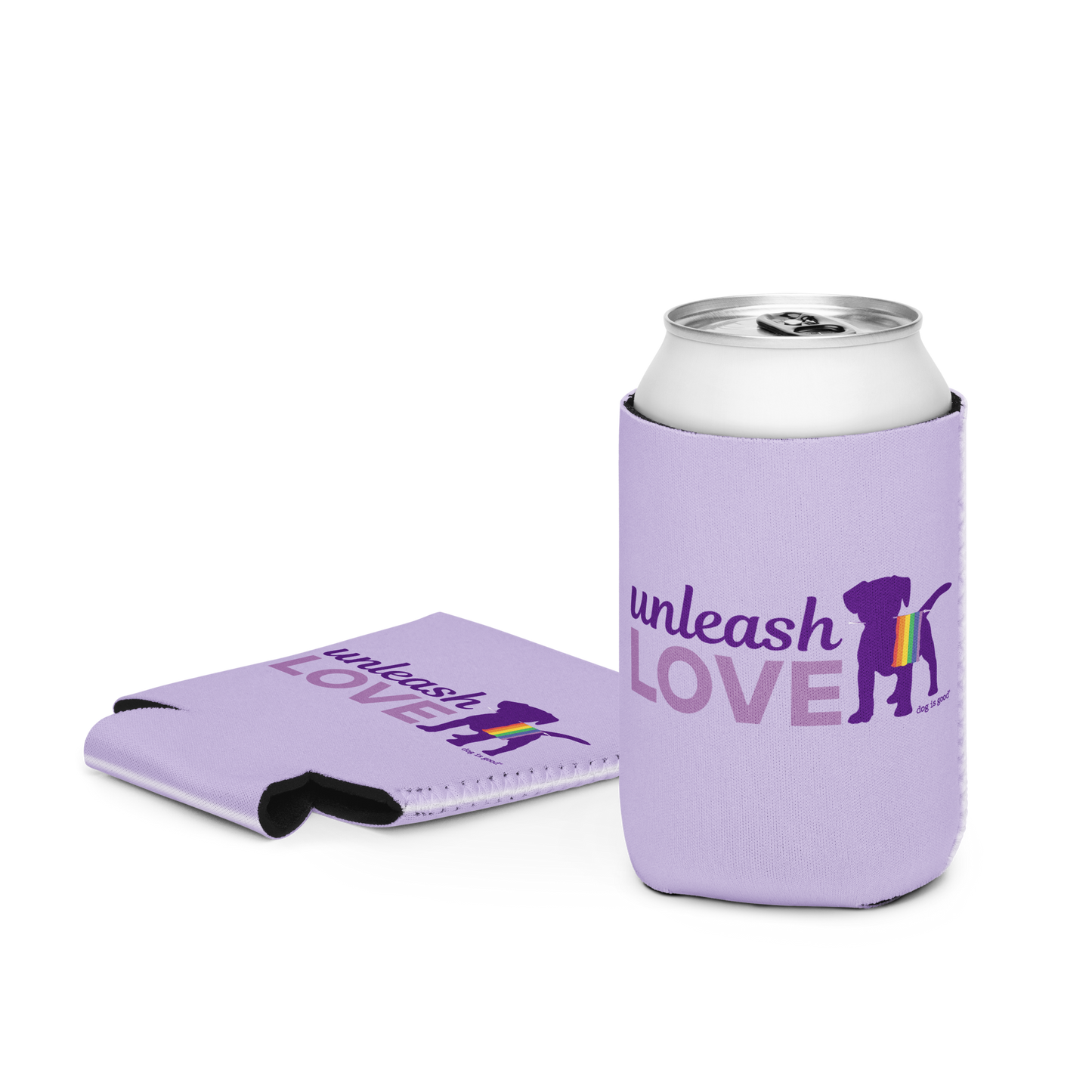 purple dog koozie