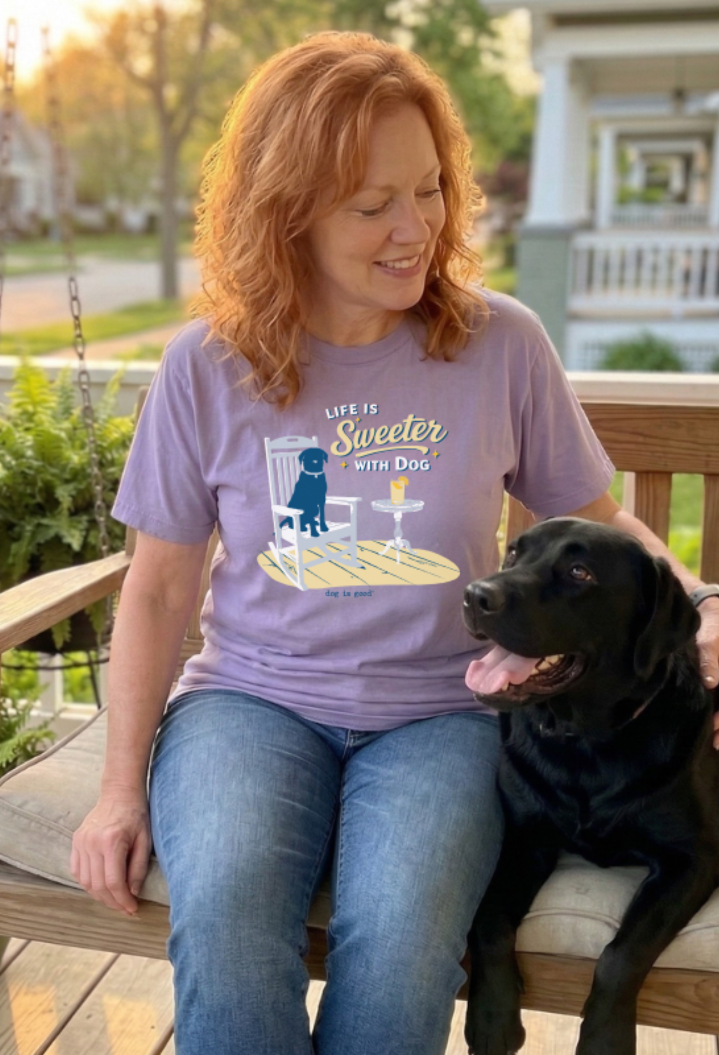 T-shirt: Life is Sweeter with Dog (Lavender)