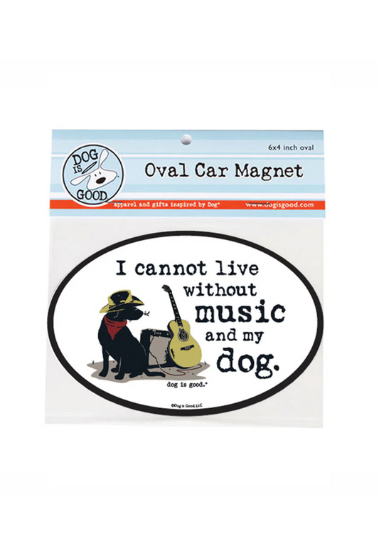 dog and guitar car magnet