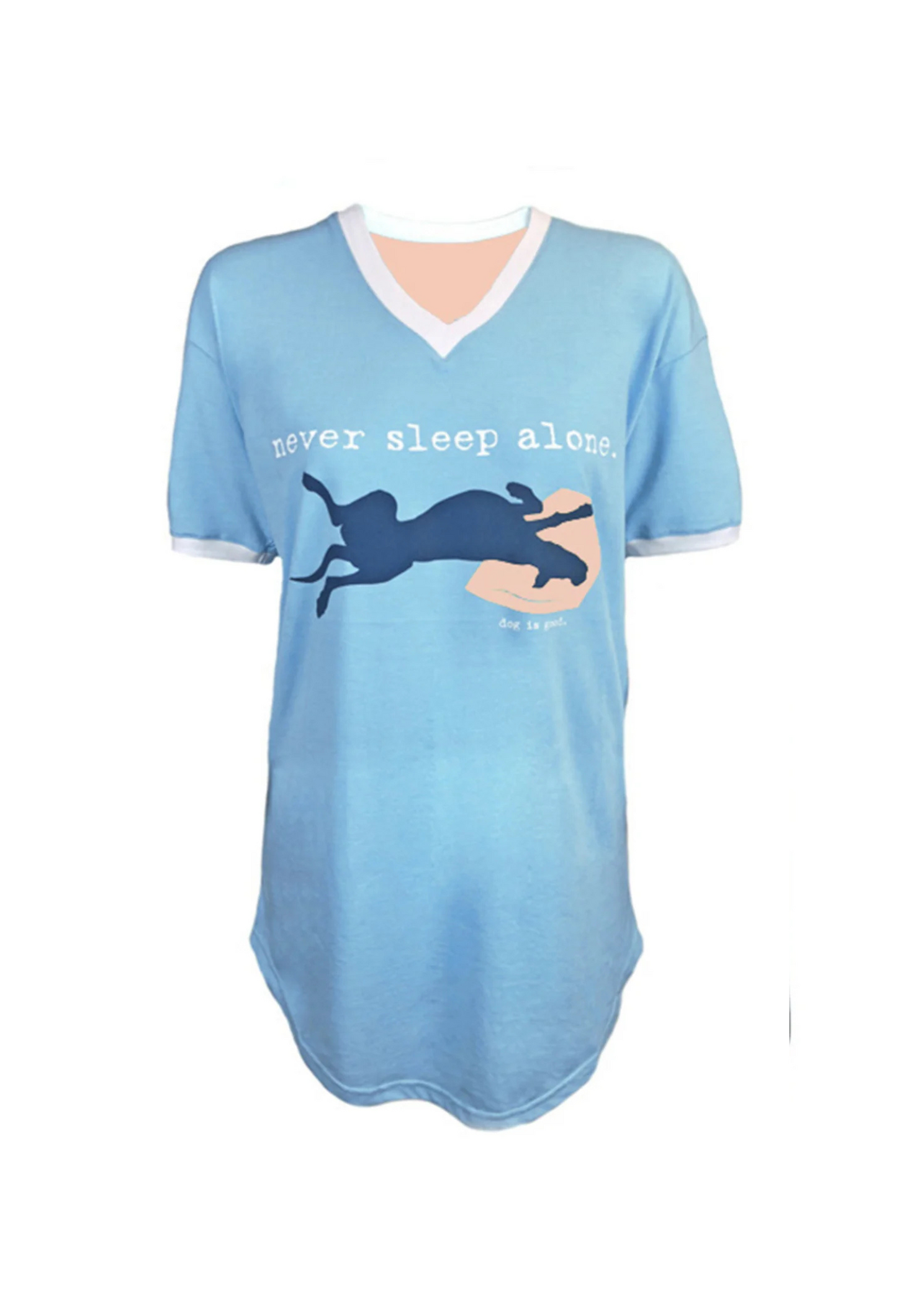 blue sleep shirt with dog