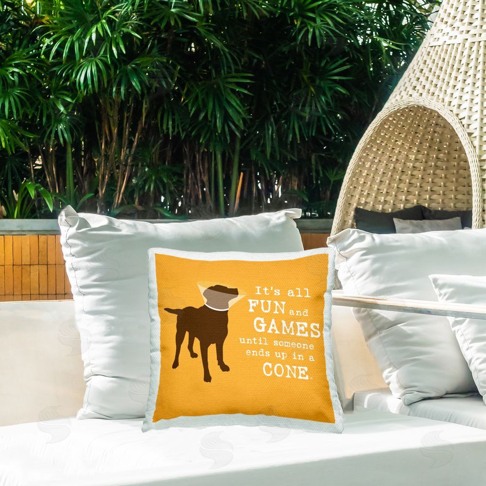 Dog is Good | Fun & Games Cone Printed Throw Pillow