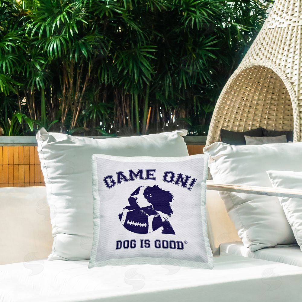 Dog is Good | Game On Dog & Football Printed Throw Pillow