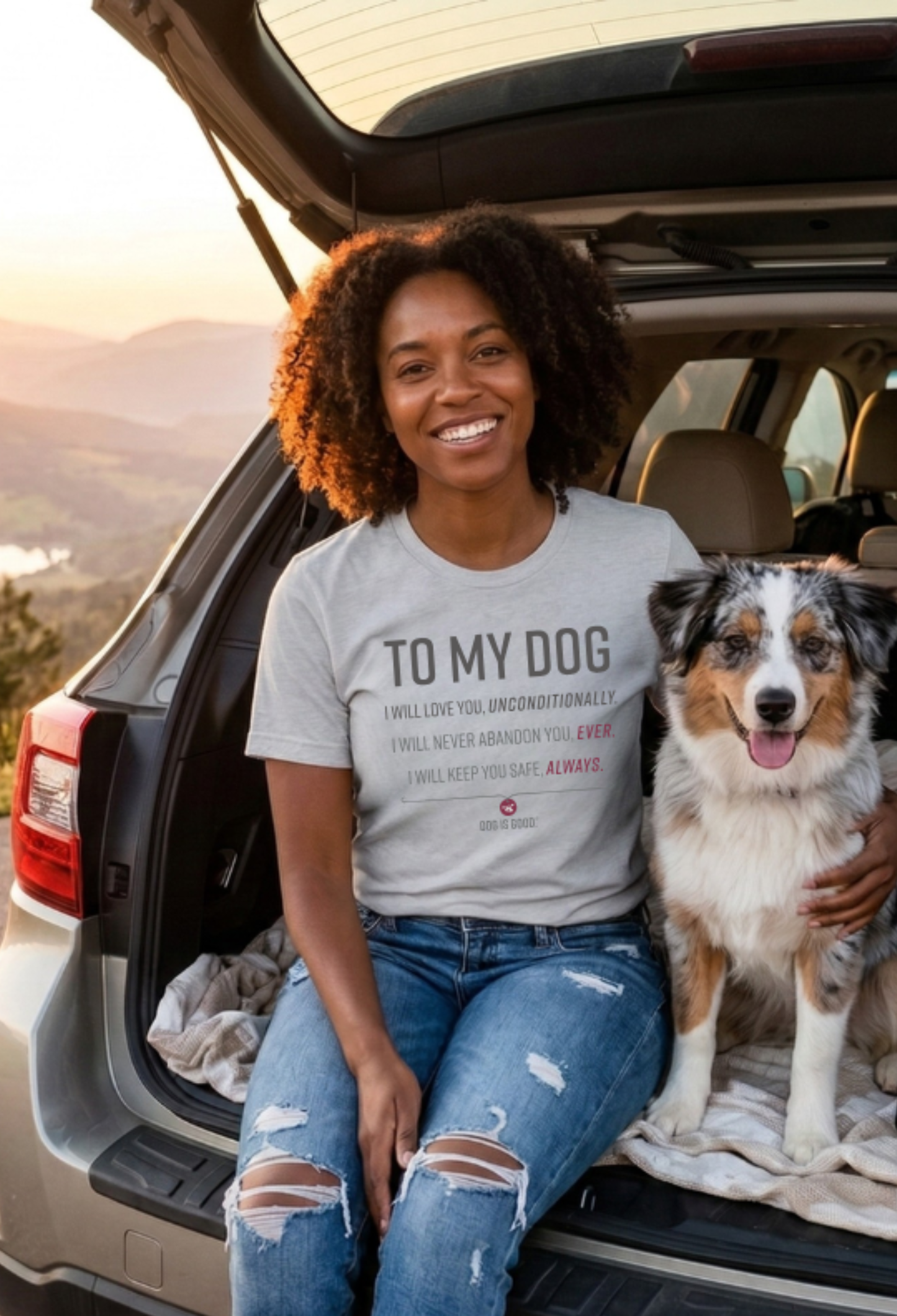 T-shirt: Promise to My Dog (Light Gray)