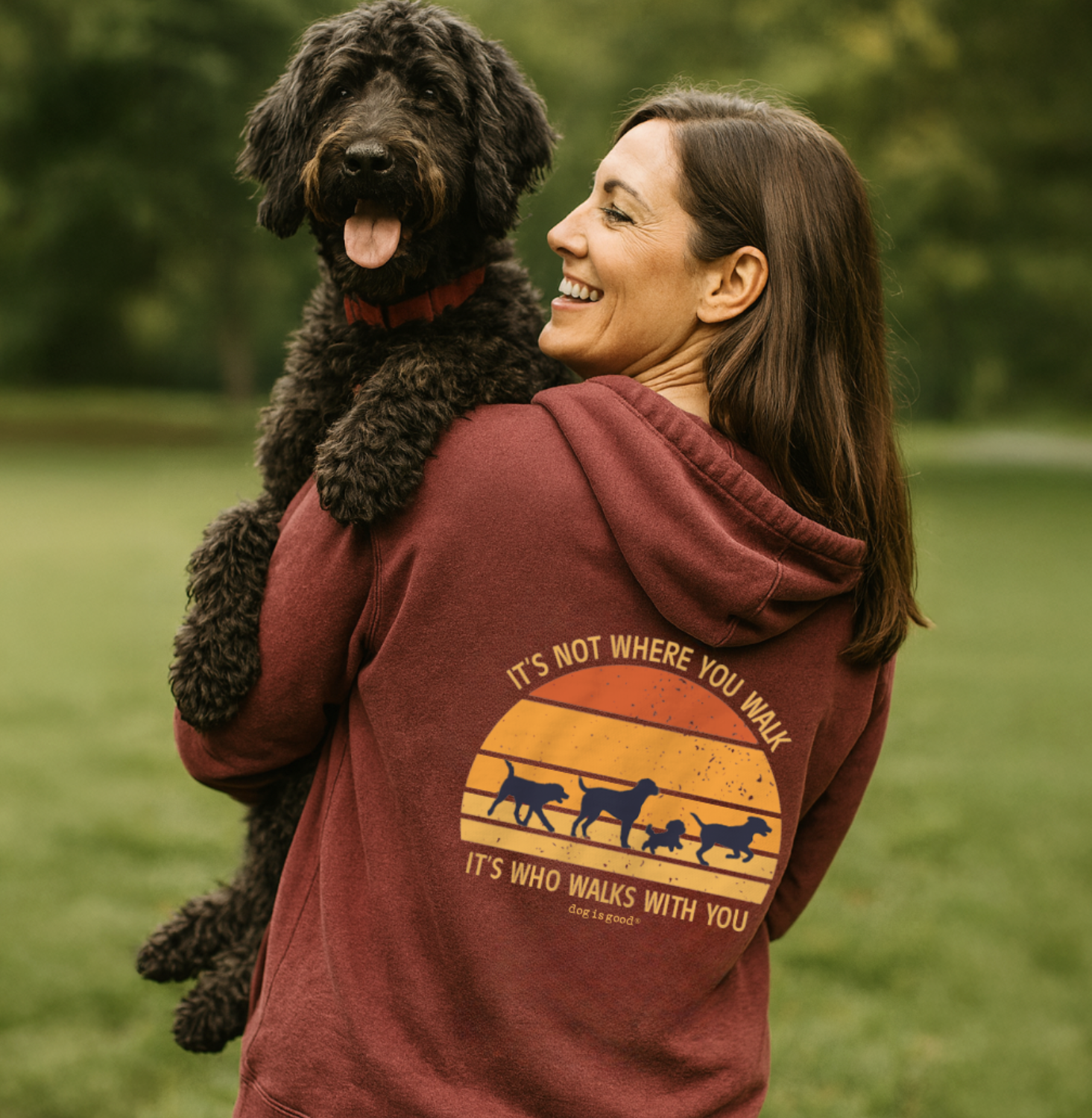 dog with woman