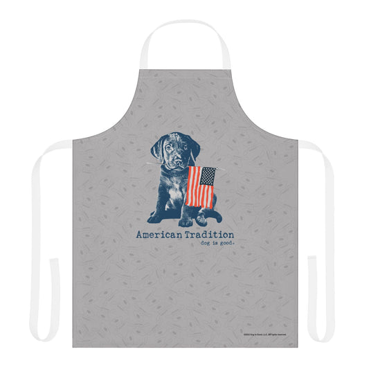 Dog is Good American Tradition Puppy Apron – Patriotic Dog Lover’s Kitchen Essential