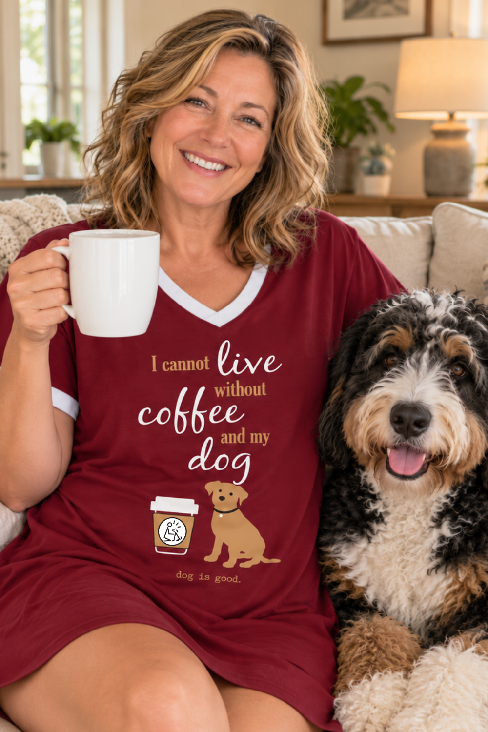 Sleep Shirt: Coffee and My Dog