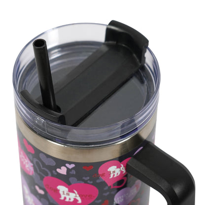 Travel Tumbler: Little Dog, Big Love 40oz Vacuum Mug