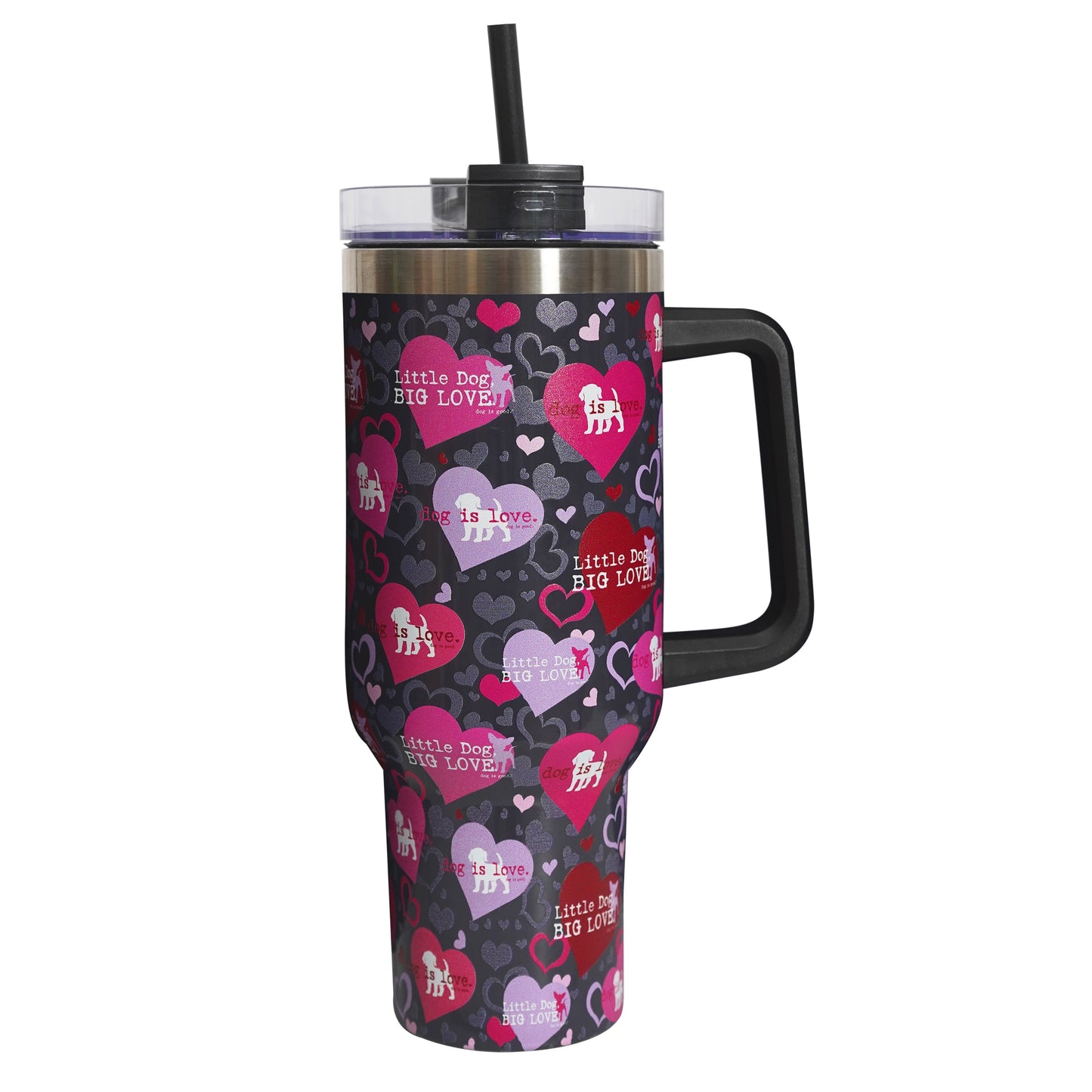 Travel Tumbler: Little Dog, Big Love 40oz Vacuum Mug