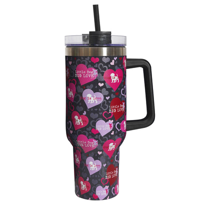Travel Tumbler: Little Dog, Big Love 40oz Vacuum Mug