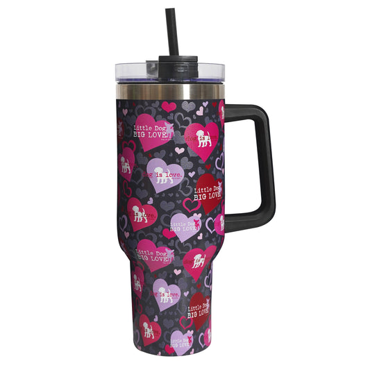 Travel Tumbler: Little Dog, Big Love 40oz Vacuum Mug