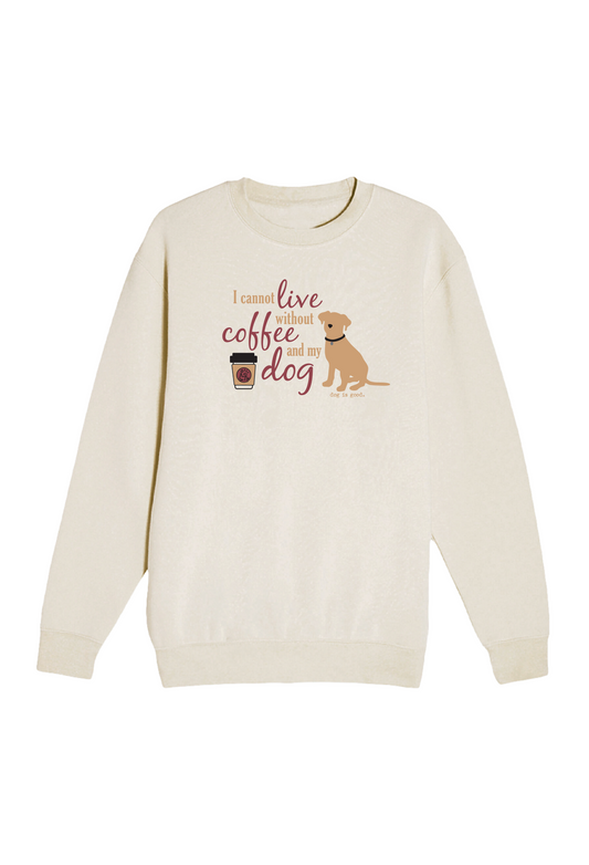Crewneck Fleece: Coffee and My Dog (Cream)