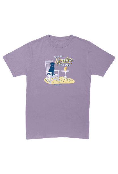 T-shirt: Life is Sweeter with Dog (Lavender)