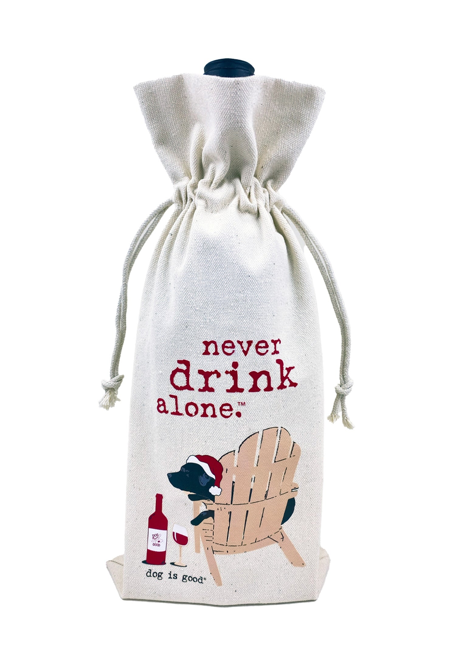 Wine Bag: Never Drink Alone (Holiday)