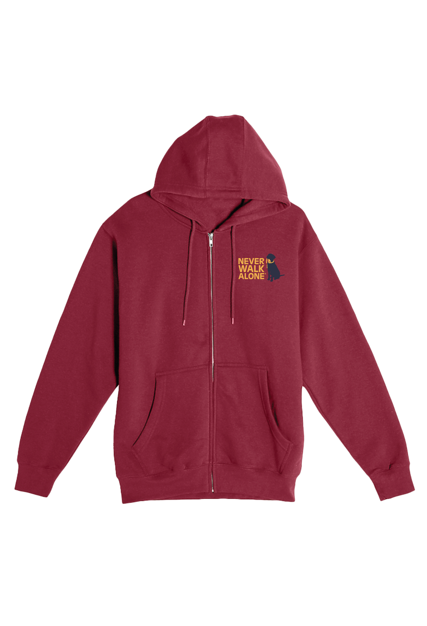 Pre Order Zip Hoodie: Never Walk Alone (Maroon)