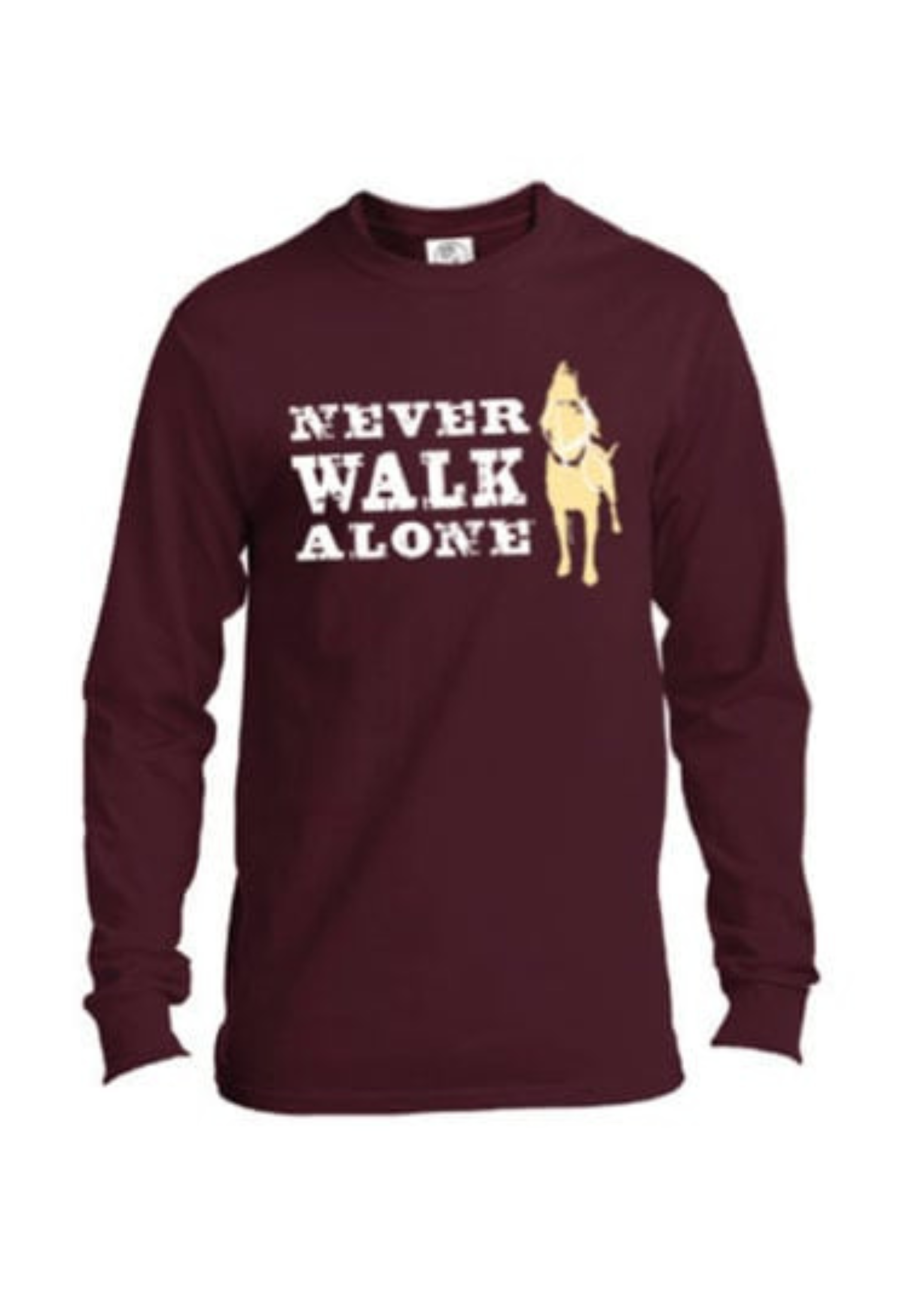 Long Sleeve T-shirt: Never Walk Alone (Maroon)