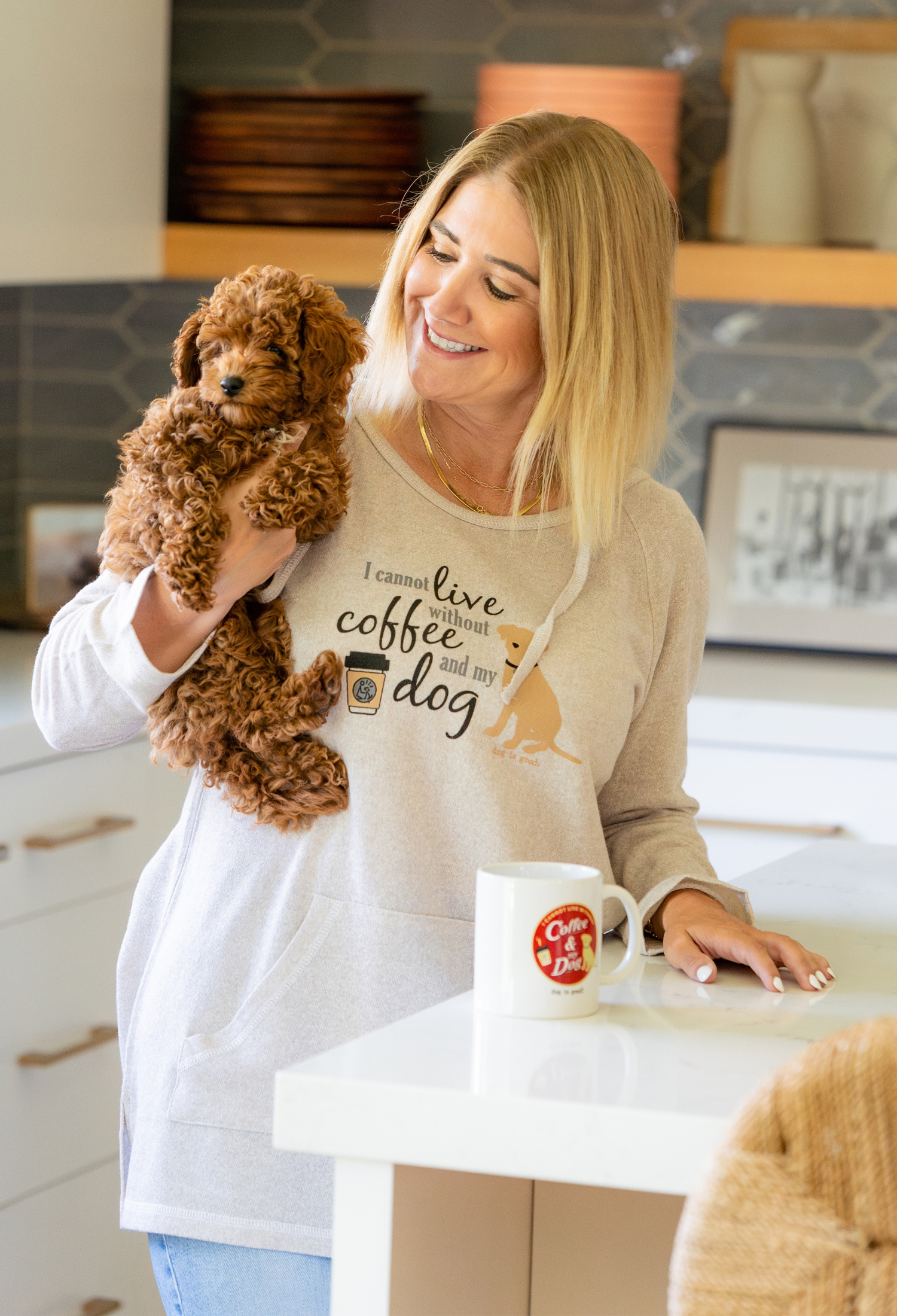 Tunic Hoodie: I Cannot Live Without Coffee and My Dog