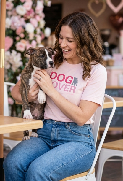 T-shirt: Dog Lover Puppy Heart (Pink)