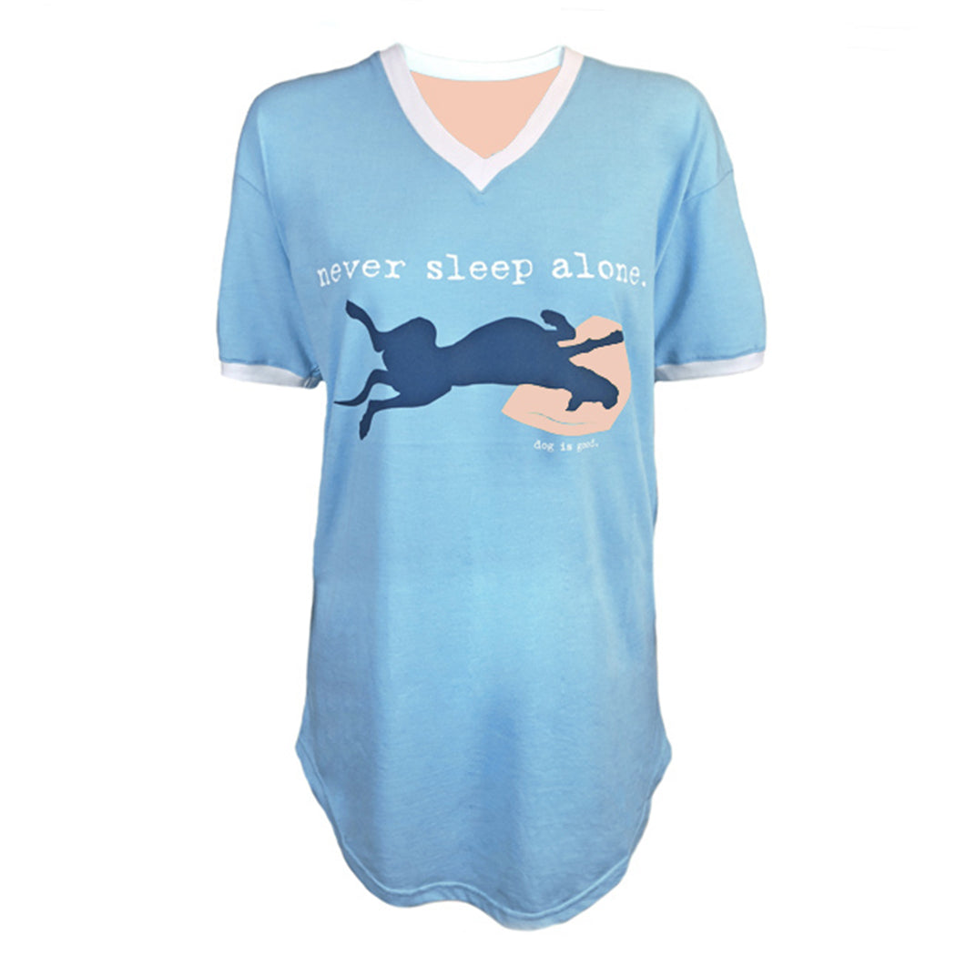 Sleep Shirt: Never Sleep Alone (Light Blue)