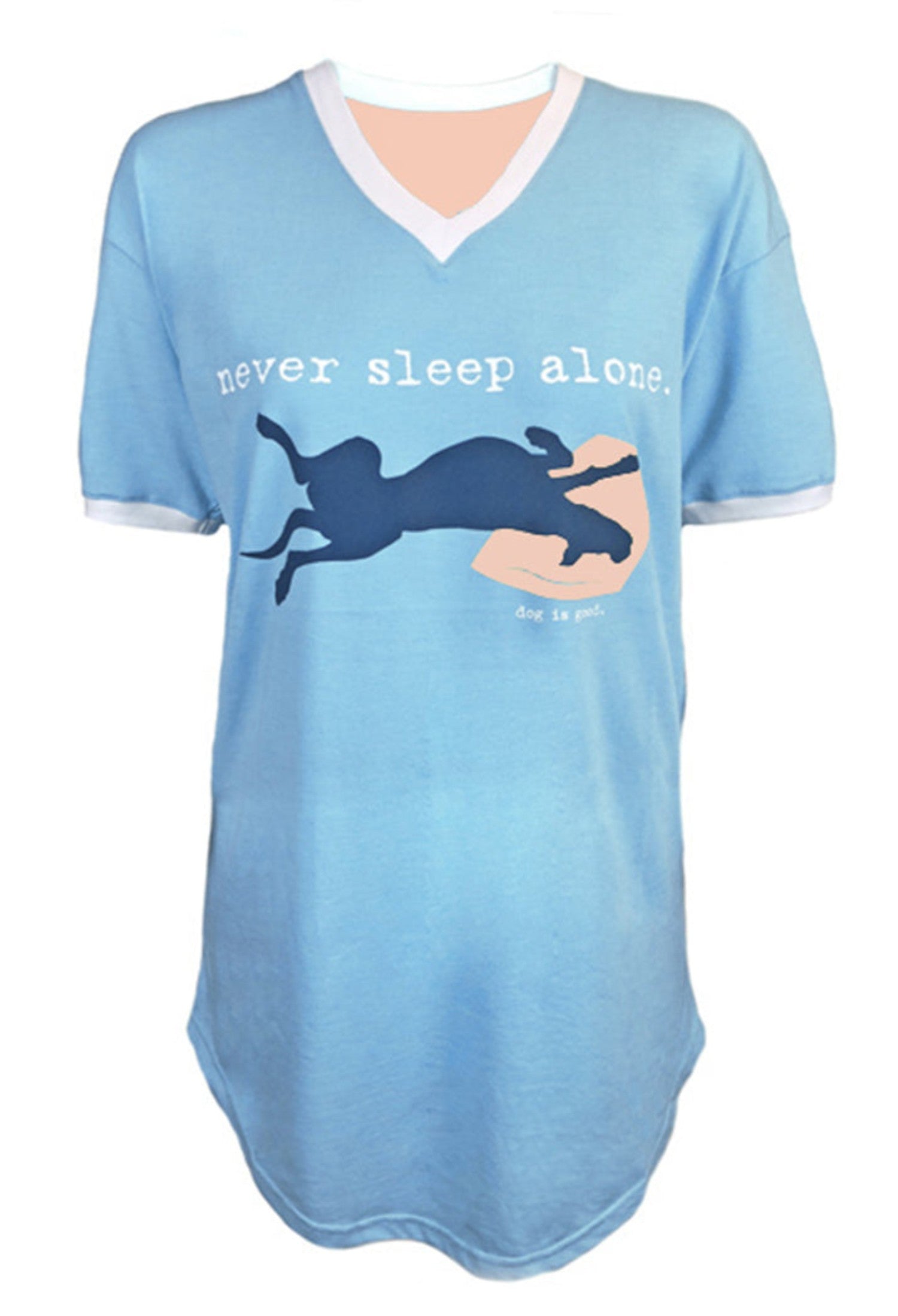 Sleep Shirt: Never Sleep Alone (Light Blue)