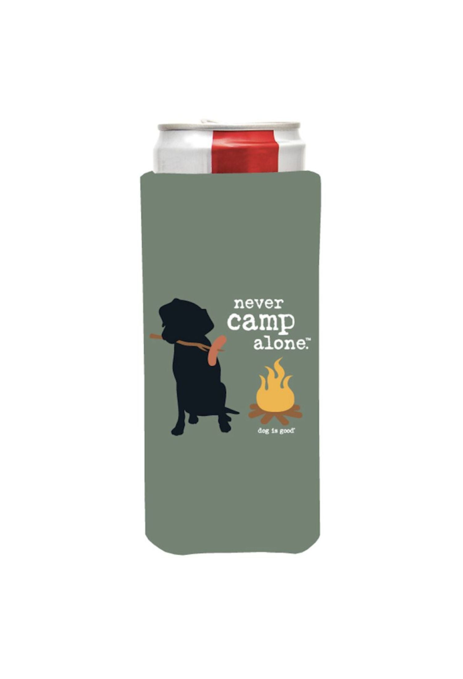 Koozie: Never Camp Alone (Tall Can)