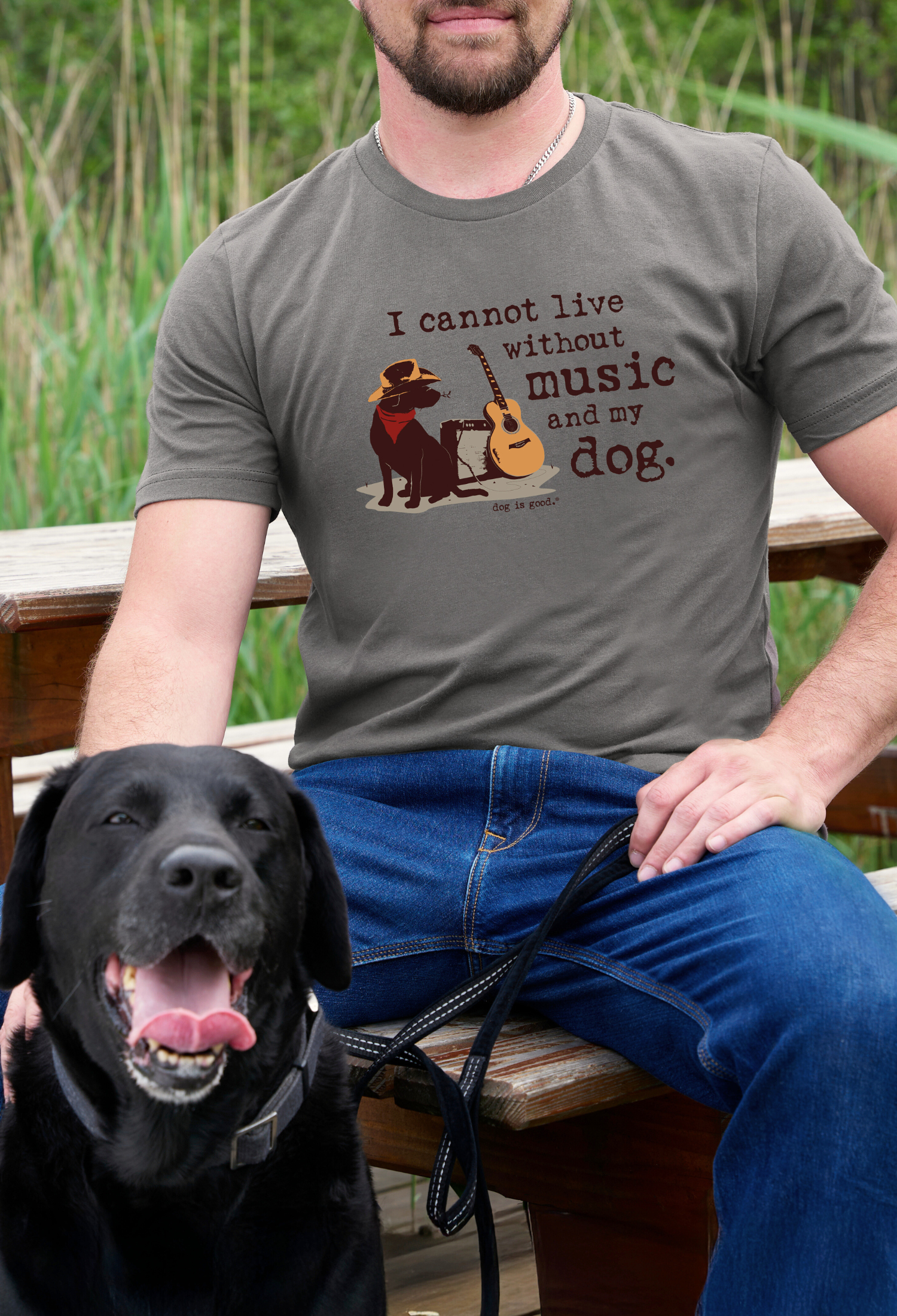 T-shirt: Music and My Dog