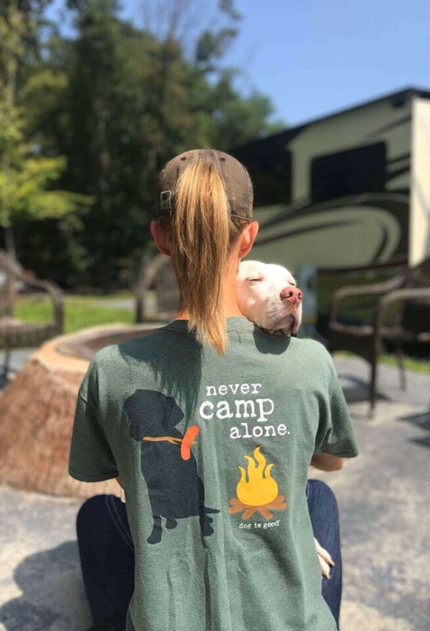 T-shirt: Never Camp Alone