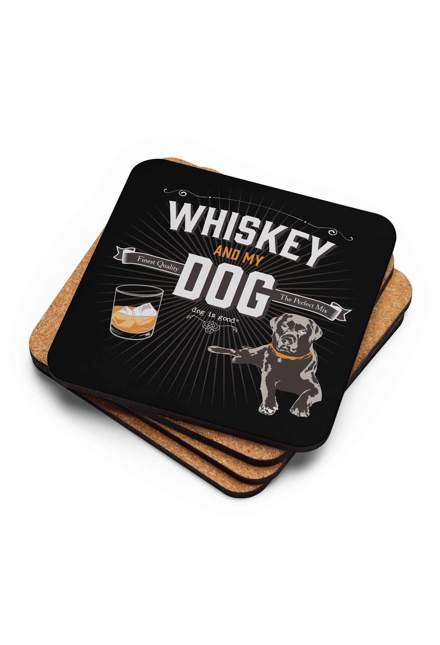 Whiskey & My Dog Premium Coaster