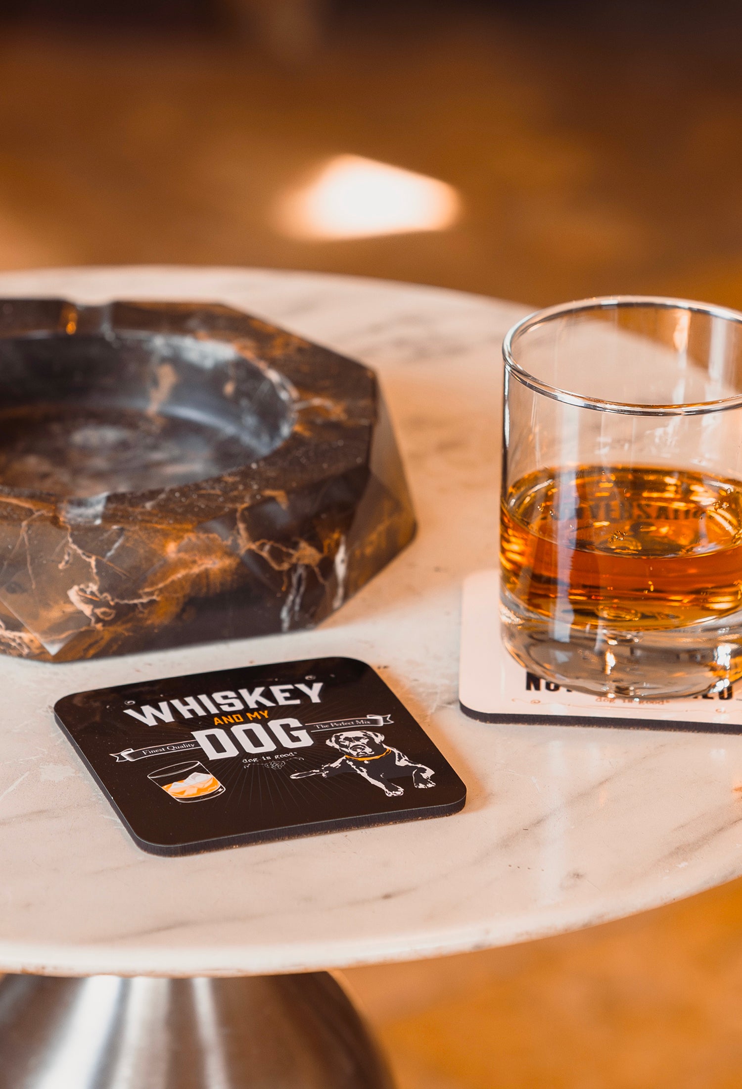 Whiskey & My Dog Premium Coaster