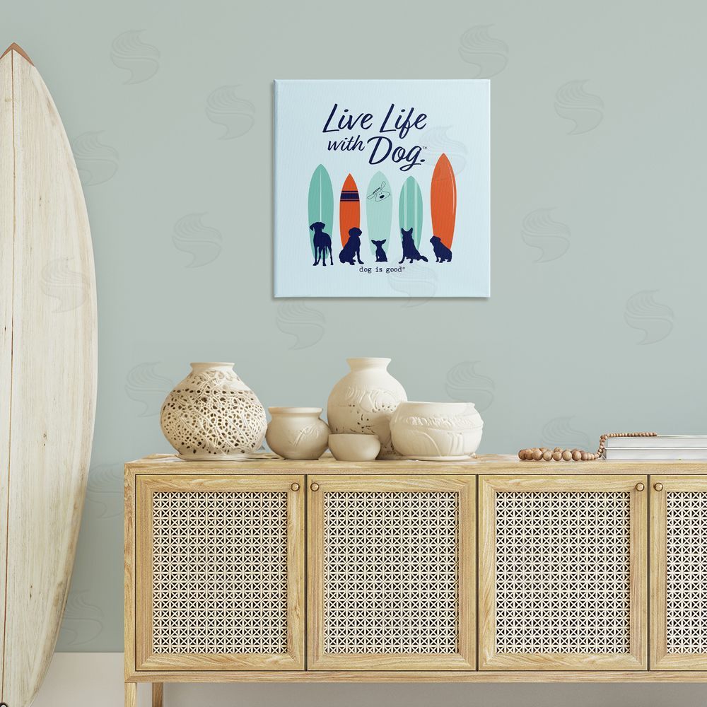 Dog is Good | Surfboards & Dogs Phrase Wall Art