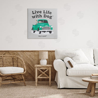 Dog is Good | Dog in Pickup Truck Wall Art