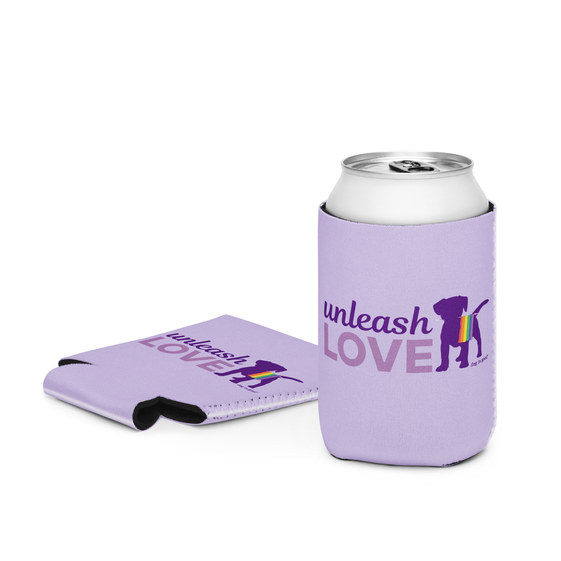 purple dog koozie