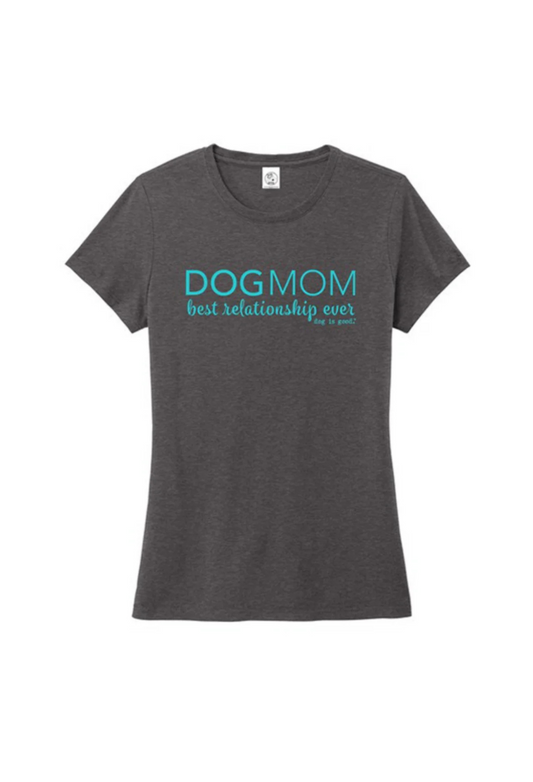 dog mom shirt teal grey