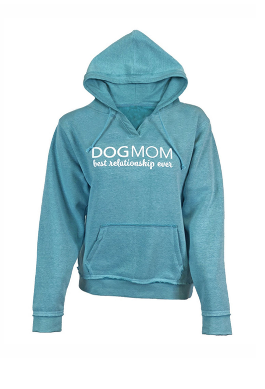 dog mom hoodie teal 