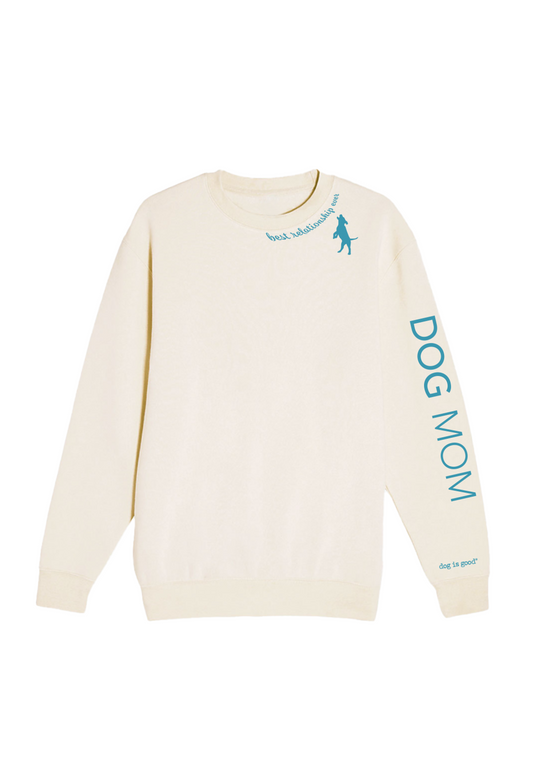 dog mom crewneck oatmeal