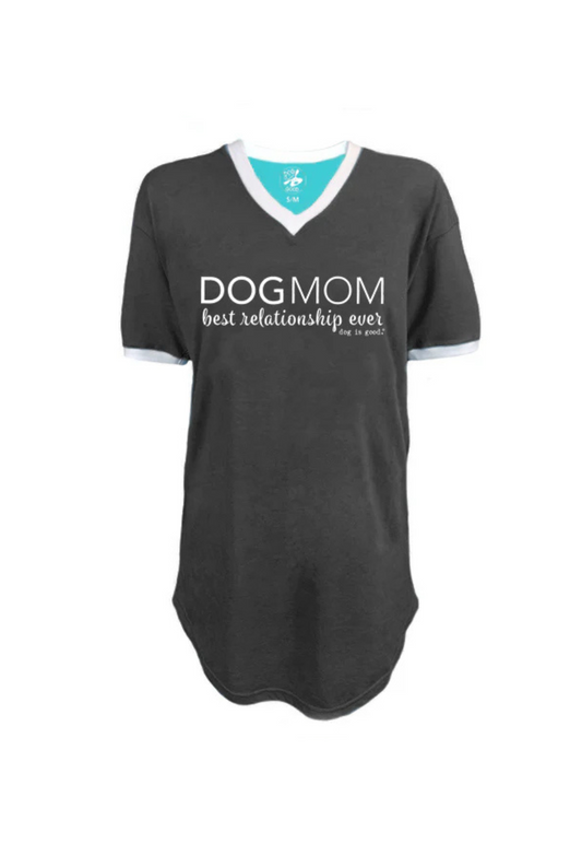grey sleep shirt dog mom