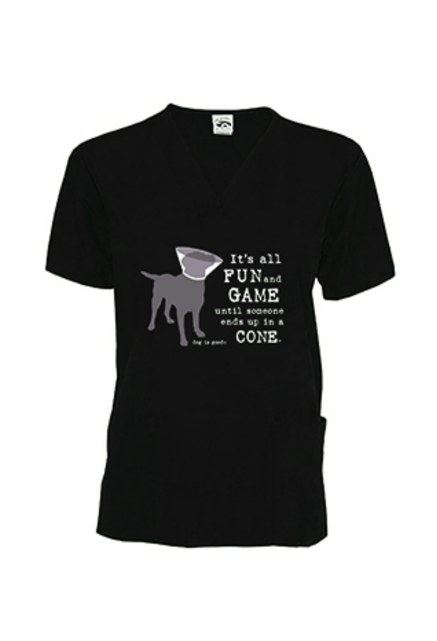 Scrub Top: It’s all fun and games until someone ends up in a cone® (Black)