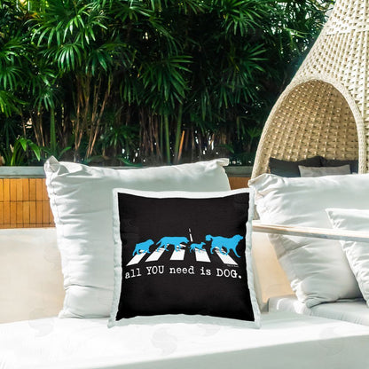 Dog is Good | Need Dog Music Pun Printed Throw Pillow