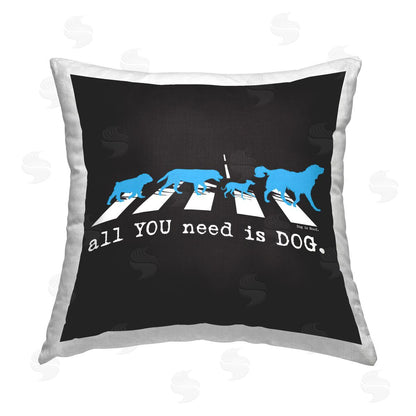 Dog is Good | Need Dog Music Pun Printed Throw Pillow