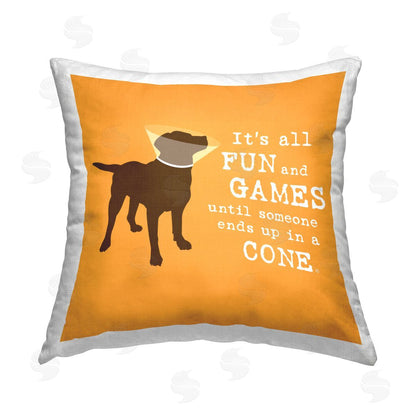 Dog is Good | Fun & Games Cone Printed Throw Pillow