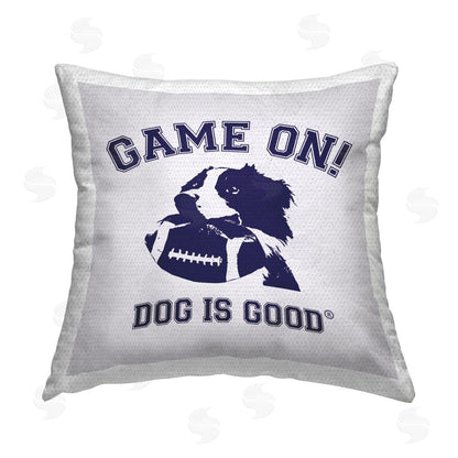 Dog is Good | Game On Dog & Football Printed Throw Pillow