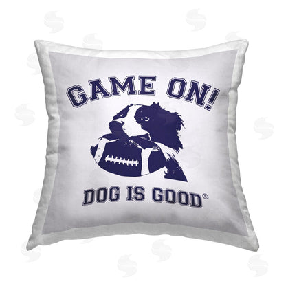 Dog is Good | Game On Dog & Football Printed Throw Pillow