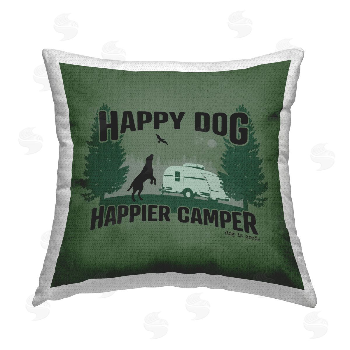 Dog is Good | Happier Camper with Dog Printed Throw Pillow