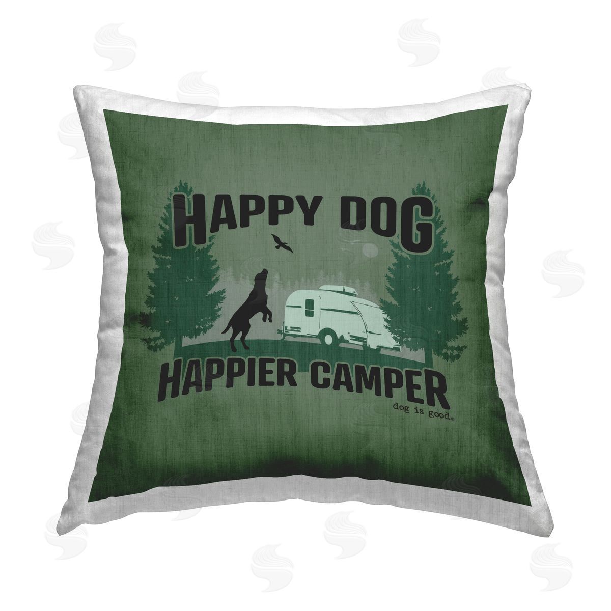 Dog is Good | Happier Camper with Dog Printed Throw Pillow