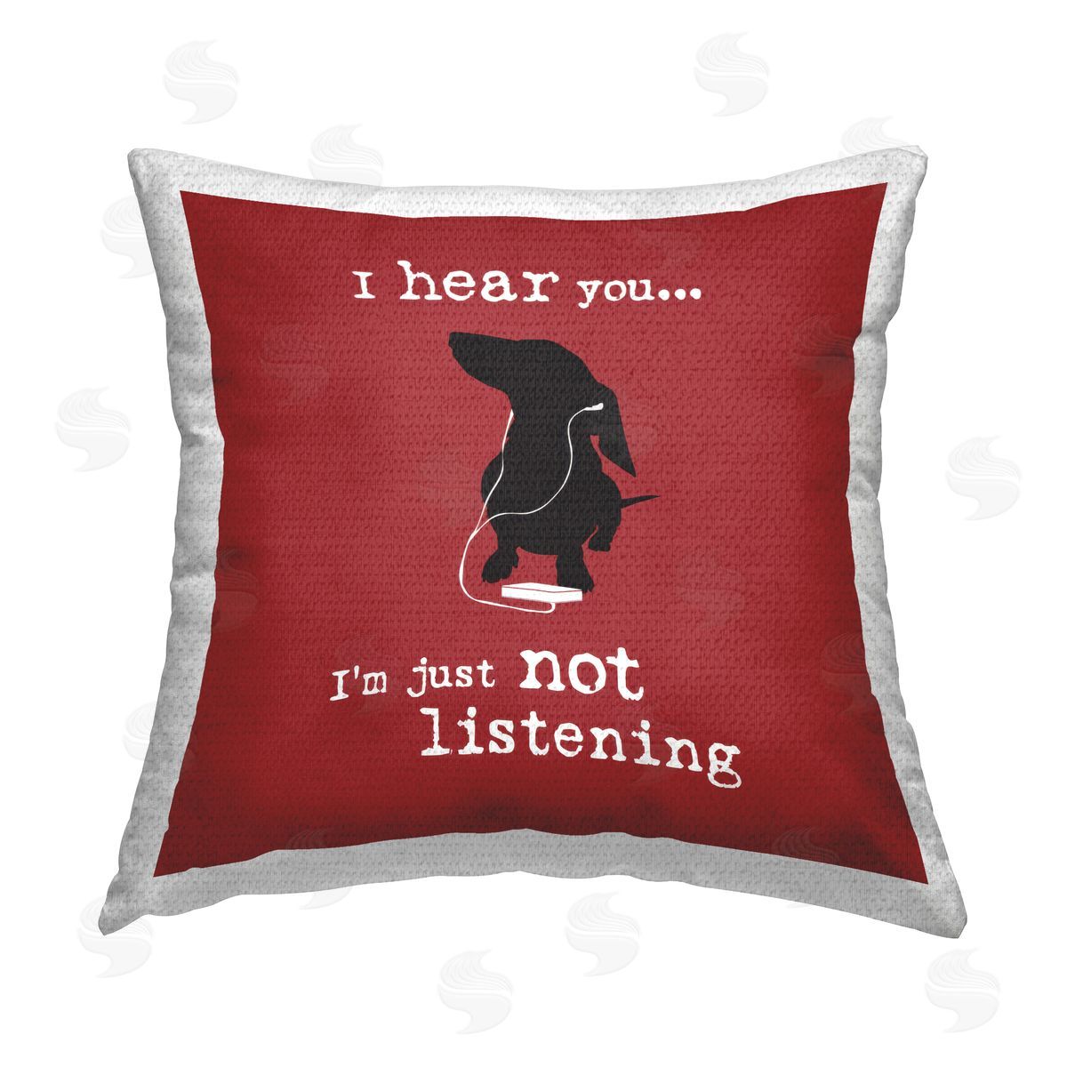 Dog is Good | Not Listening Dog Headphones Printed Throw Pillow