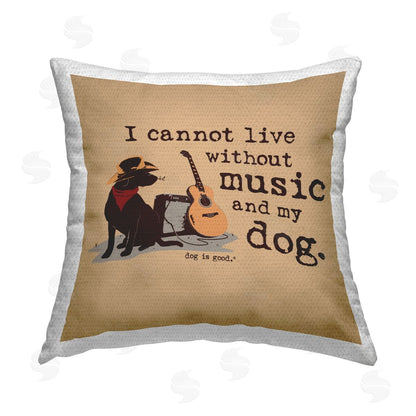 Dog is Good | Music & My Dog Printed Throw Pillow