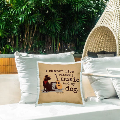 Dog is Good | Music & My Dog Printed Throw Pillow