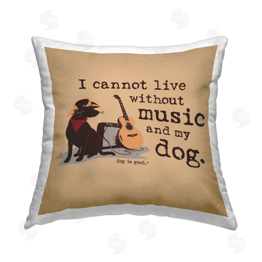 Dog is Good | Music & My Dog Printed Throw Pillow