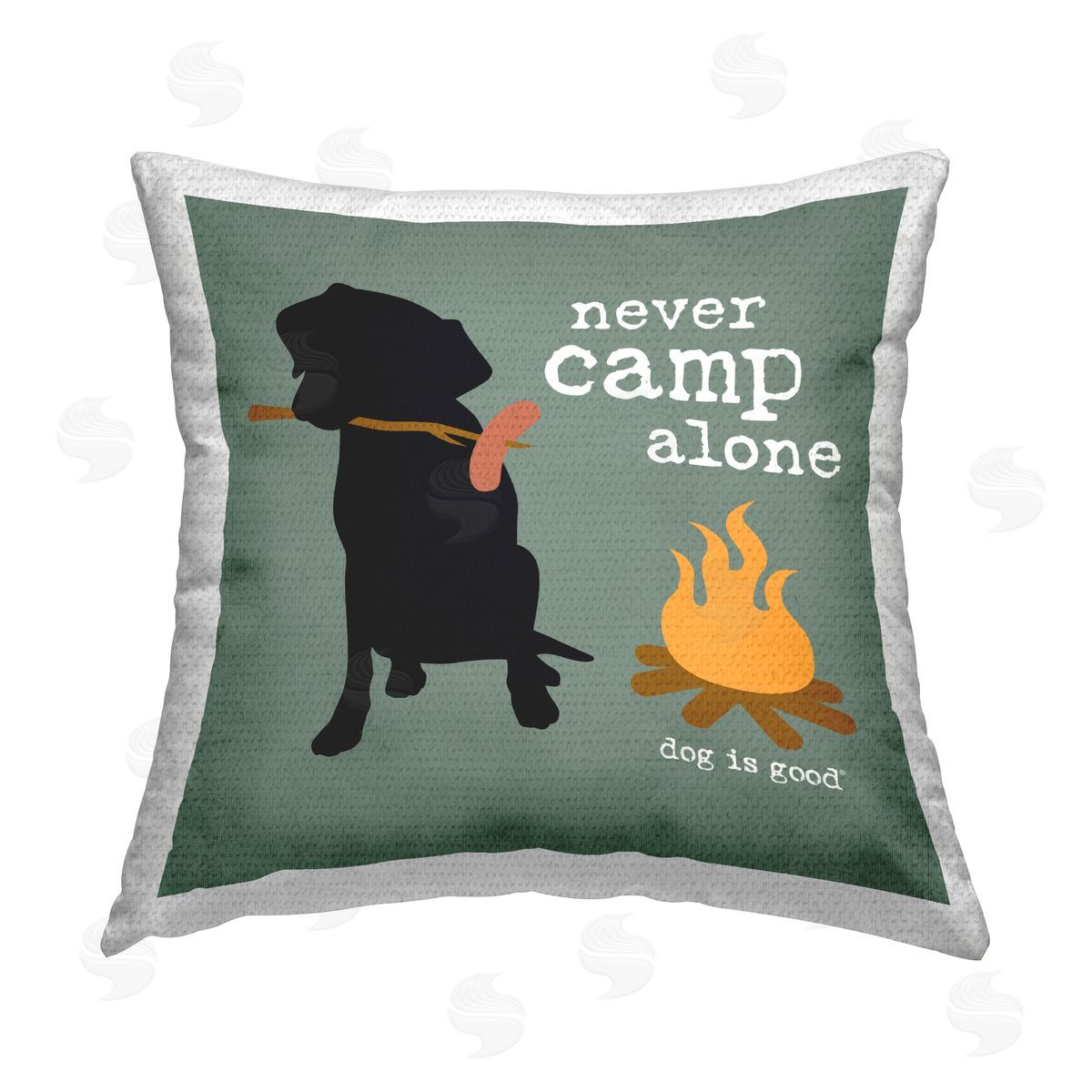 Dog is Good | Never Camp Alone Dog Printed Throw Pillow